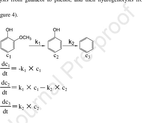 A Hydrogenolysis Of Guaiacol To Benzene B The Reaction Equation