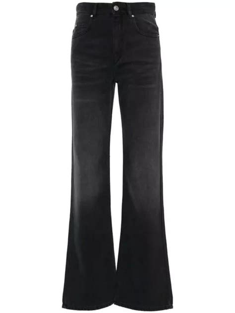 Isabel Marant Belvira High Rise Bootcut Black Jeans Black