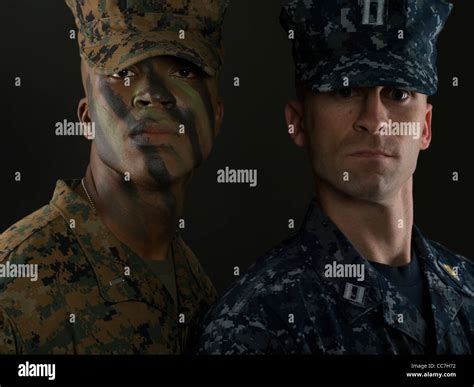 Us Marine Corps Officer In Marpat Digital Camouflage Uniform And Camo