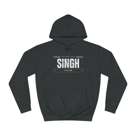 Singh Boys Trendy Punjabi College Hoodie Punjabi Sikh Name Printed