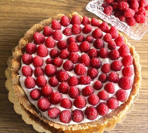 Torta Fredda Ai Lamponi A Forma Di Crostata Senza Cottura