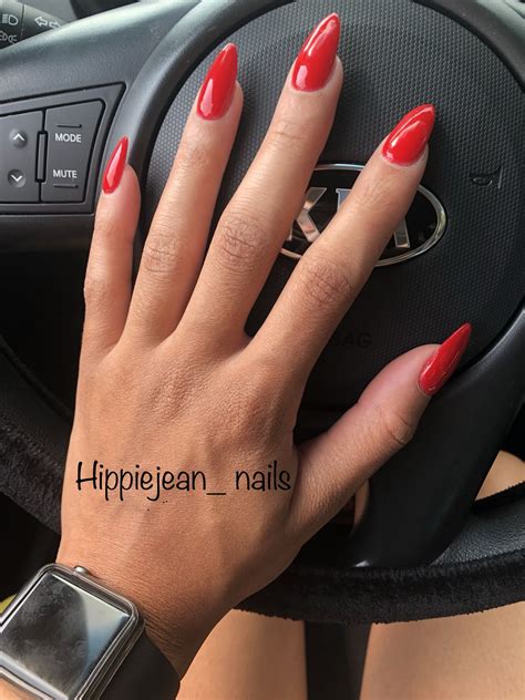 Naturalreddip Powderstiletto Nailsmy Real Nails Nails Dip Powder