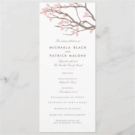 Blissful Branches Wedding Program Zazzle