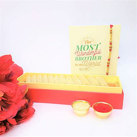 Sweet Kaju Katli 225gms And Rakhi Combo Canada Gift Sweet Kaju Katli