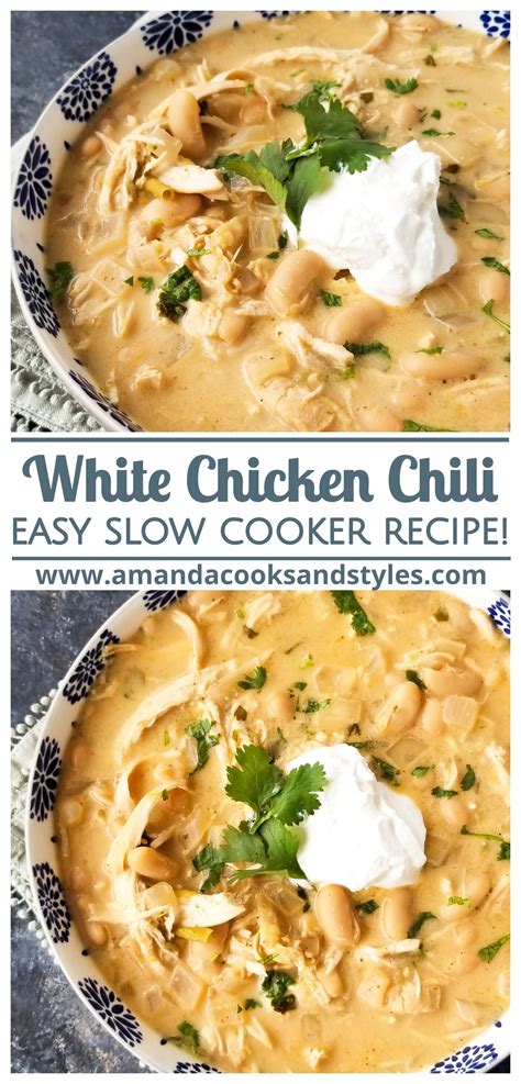 Crockpot Creamy White Chicken Chili | Recette | Recettes de cuisine