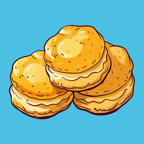 Buttermilk Biscuits Food Art Premium Vector Illustration Premium Ai