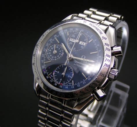 Omega Speedmaster Chronograph Triple Date Blue Dial