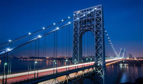 George Washington Bridge Night Scenes Photograph by Michael Santos - Pixels