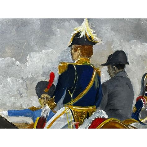 1970s Oil Painting Battle Waterloo Redcoats Against French Imperial ...