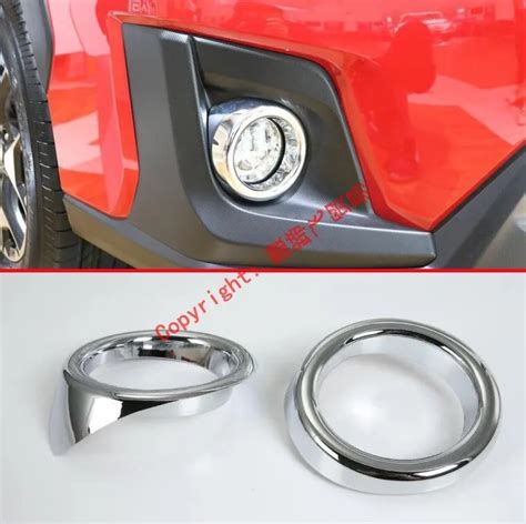 ABS Chrome Front Fog Light Round Cover Trim For Subaru XV 2018 2019