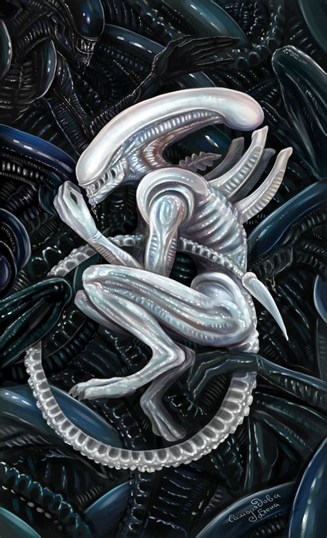 Xenomorph Alien Sci-fi Art Print albino Alien | Etsy