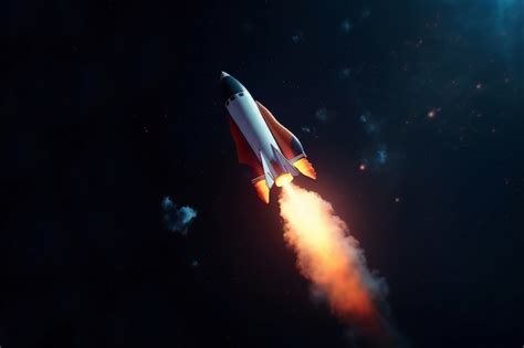 Ракета летит сквозь пространство | AI-сгенерированное изображение