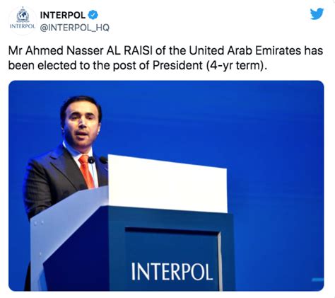 Interpol ün Yeni Başkanı Bae Den Ahmed Nasser Al Raisi Oldu