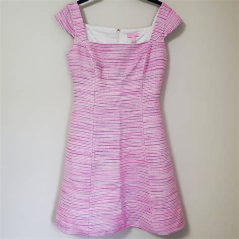 Lilly Pulitzer Dresses Lilly Pulitzer Tweed Mini Dress Pink Blue Size Poshmark