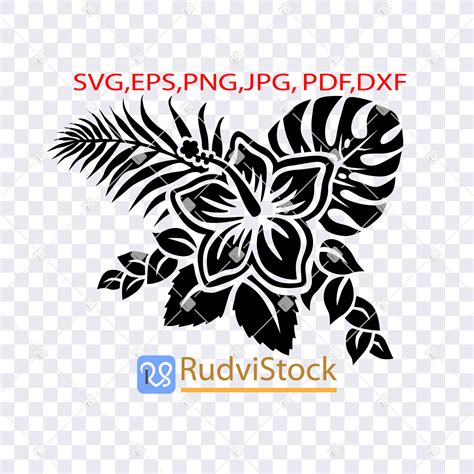 Hawaiian flowers tattoo tribal pattern - Inspire Uplift