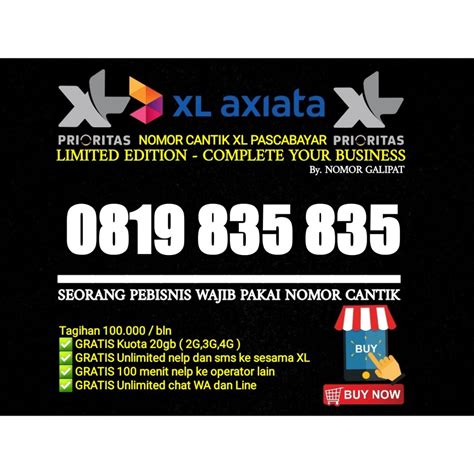 Jual Nomor Cantik Xl Axiata Digit Prioritas Pascabayar Series Abc