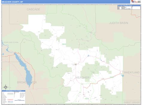 Meagher County, Montana Zip Code Wall Map | Maps.com.com