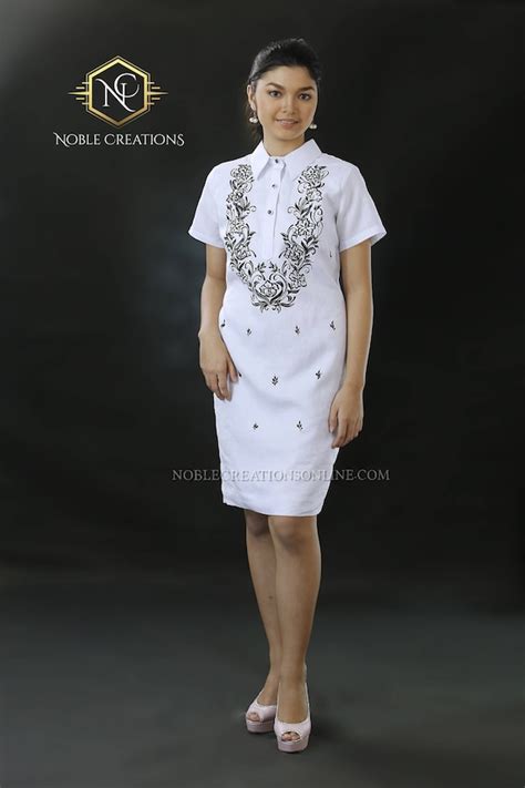 Modern Filipiniana Dress Linen Barong Tagalog Philippine Etsy