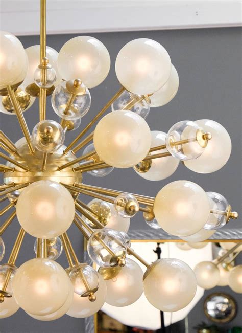 Vintage Murano Brass Sputnik Chandelier With Champagne Globes At 1stdibs