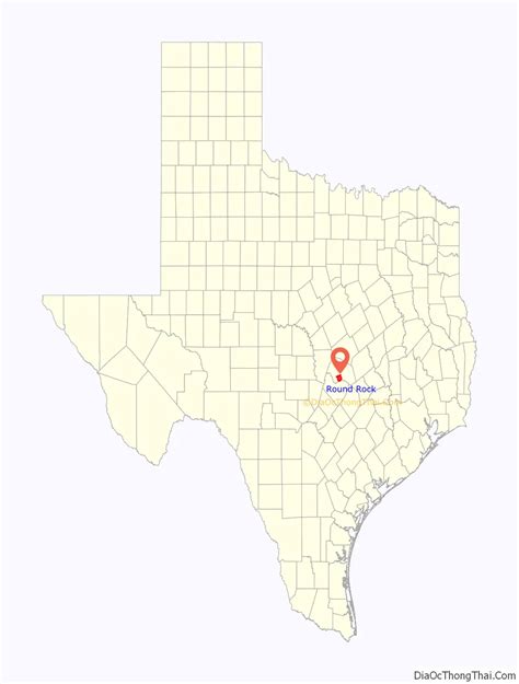 Map of Round Rock city, Texas - Thong Thai Real