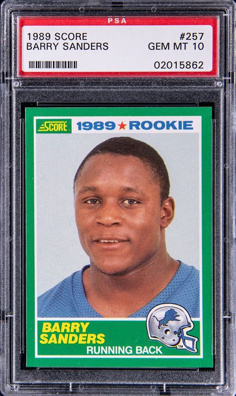 Score Barry Sanders Rookie Card Psa Gem Mt