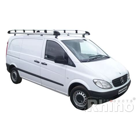 Rhino Aluminium Roof Rack Mercedes Vito 2015 On Compact Low Roof Tailgate