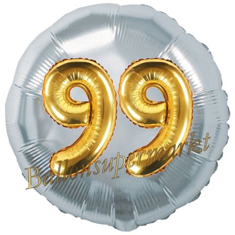 Luftballon Jumbo 3D Gold Und Silber Zum 99 Geburtstag Jumbo