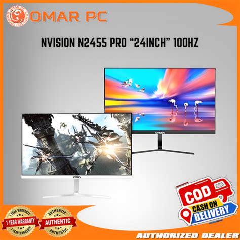 Nvision N2455 Pro 24 Inch Frameless 100hz Fhd Monitor Black And White