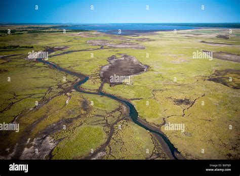 Aerial View Of The Isimangaliso Wetland Park Showing The Wetlands At