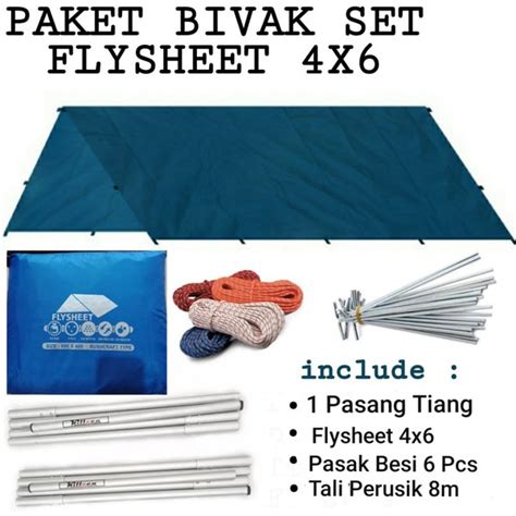 Jual Set Flysheet Tenda X M Tiang Double Free Pasak Dan Tali Di Lapak