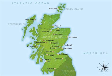 Maps Of Regions Of Scotland And Its Main Cities Glasgow And Edinburgh