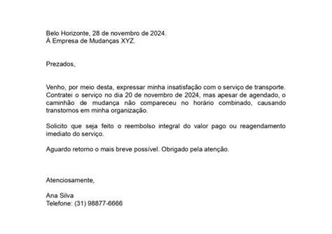 Carta De Reclamacao Exemplo - Carta de reclamação: como fazer e estrutura (com exemplos para copiar ...