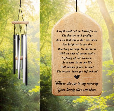 Memorial Wind Chime for Loss of Loved One Sympathy Wind Chime
