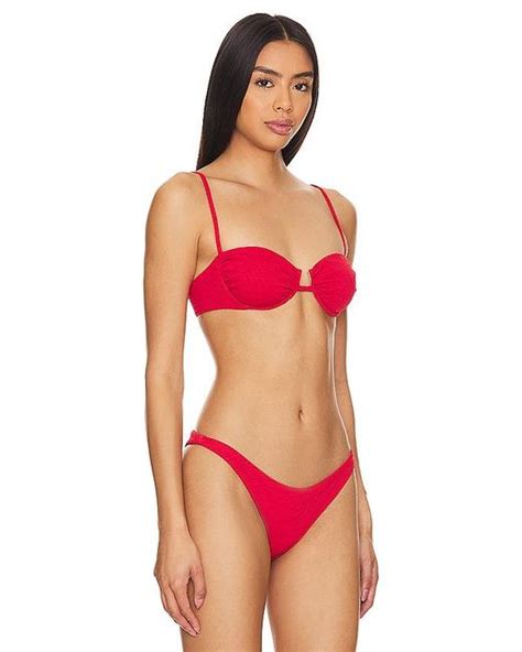 Fella Swim Gabriel Bikini Top In Red Lyst