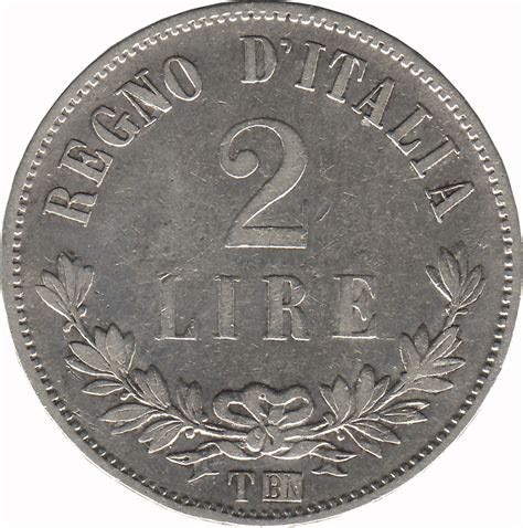 2 Lire Vittorio Emanuele II Italy Numista