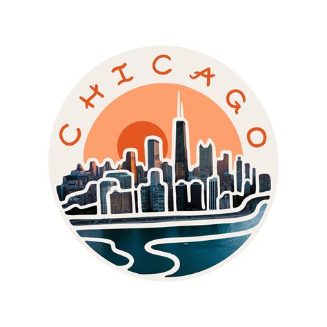 Chicago Sticker Chicago Skyline Sticker Travel Sticker - Etsy