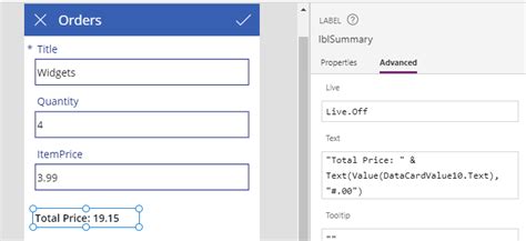 Power Apps Guide Forms How To Calculate Values Eg Sums And