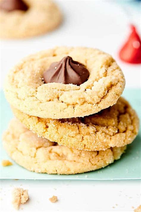 Easy Peanut Butter Blossoms Recipe - with Milk Chocolate Kisses or Stars