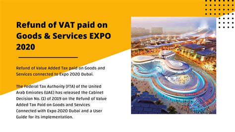 Refund Of Vat Paid On Goods And Services In Expo 2020