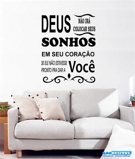 Adesivo Decorativo De Parede Frase Deus Sonho Elo7