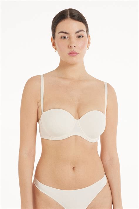 Bra Bandeau De Bikini De Microfibra Reciclada Con Relleno Cobertura Total Tezenis