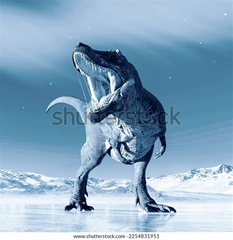 Tyrannosaurus Rex On Ice Age 3d Stock Illustration 2254831951 ...