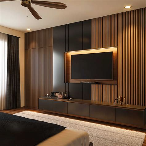 50 Bedroom TV Unit Designs In Black For A Sleek And Sophisticated Look