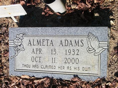 Almeta Adams Find A Grave Gedenkplek