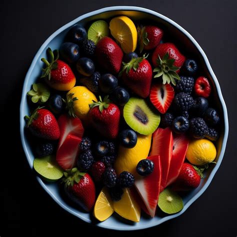 Premium AI Image Fresh And Vibrant Fruit Bowl Photography