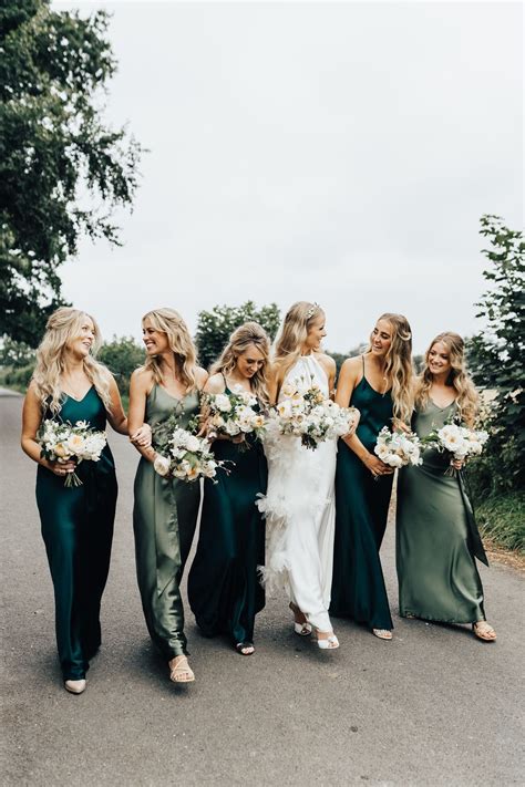 Satin Bridesmaid Dresses In Every Shade Rock My Wedding Emerald