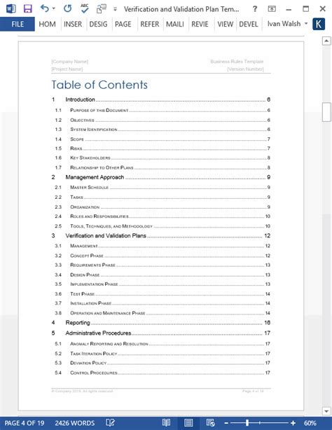Verification And Validation Plan Template Software Development