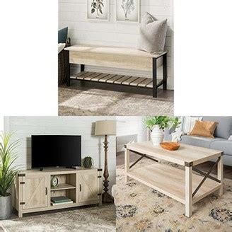 Walker Edison Furniture Company Modern Farmhouse Bench Hidden Entryway