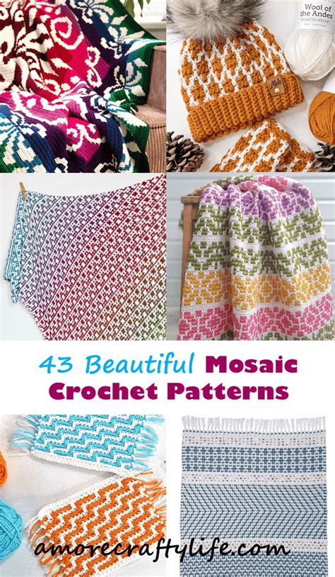 43 Beautiful Crochet Mosaic Patterns: Learn to Make - A More Crafty Life