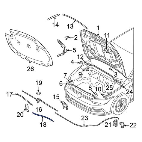 Volkswagen Oe H C Front Left Hood Release Cable